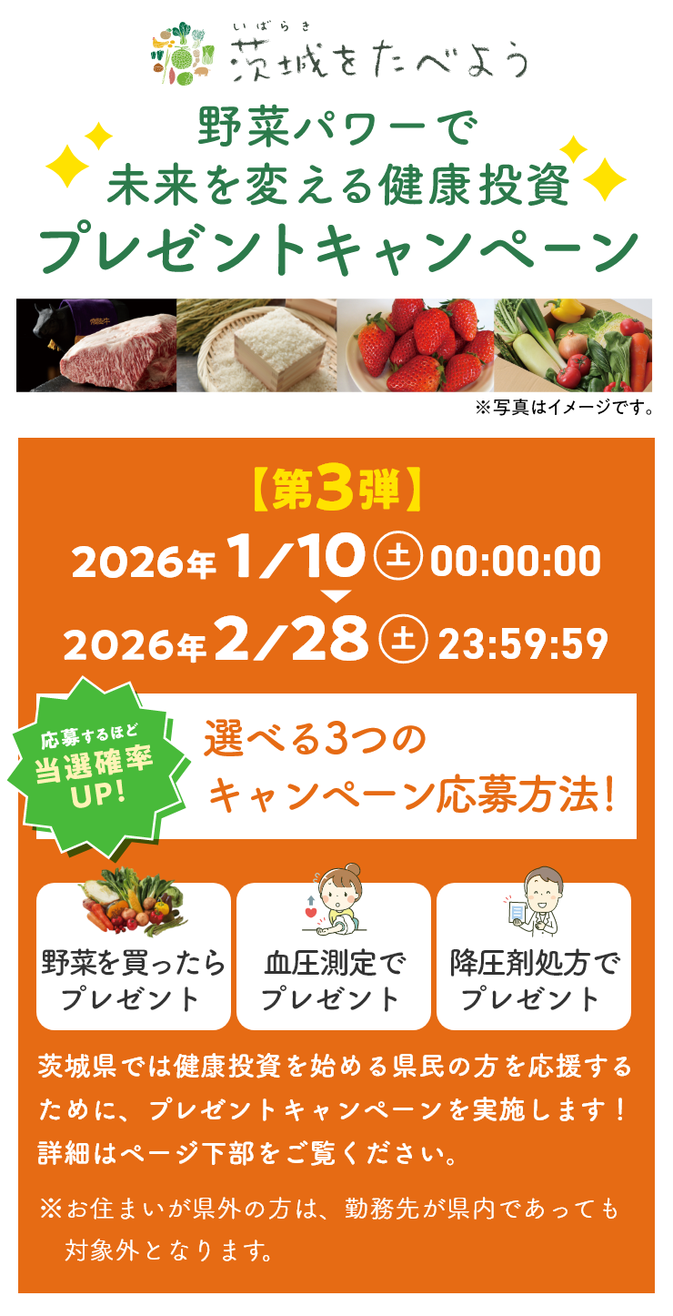 いばベジスタイル｜いばべじすたいる｜イバベジスタイル｜野菜パワーで未来を変える健康投資プレゼントキャンペーン